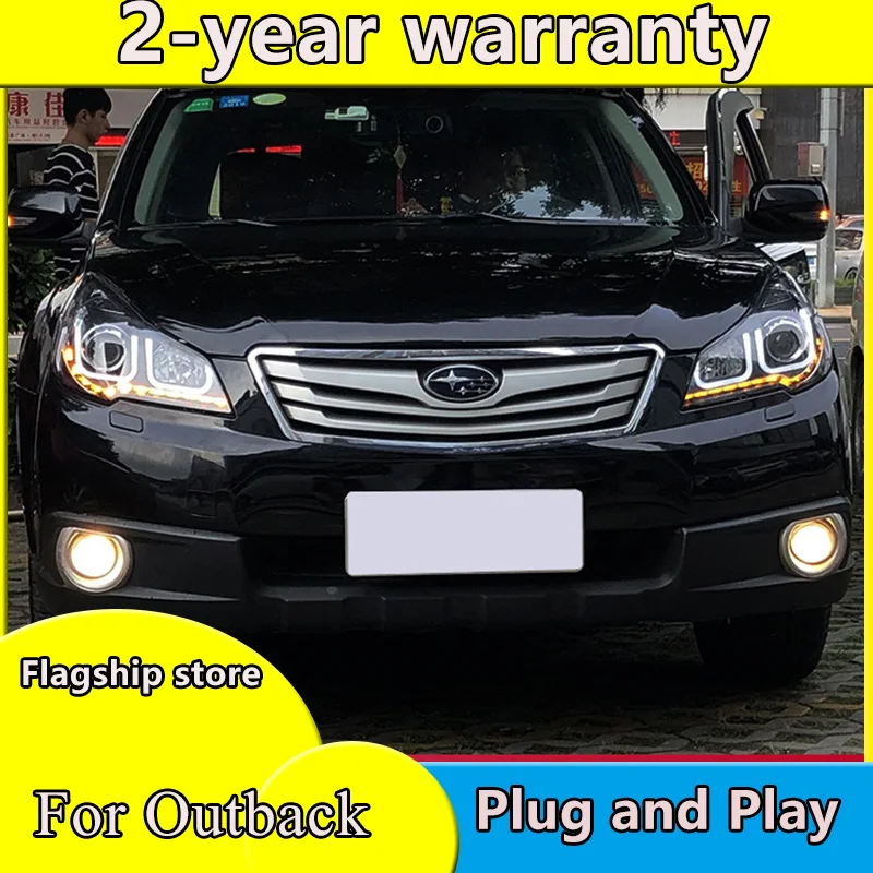 Car Styling For Subaru Outback 2010-2014 for Outback head lamp LED DRL Lens Double Beam D2H HID Xenon bi xenon lens