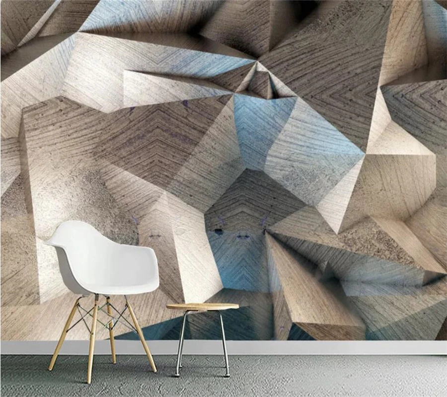 

Custom wallpaper 3D Nordic abstract solid square geometric polygon industrial wind background living room fashion home wallpaper