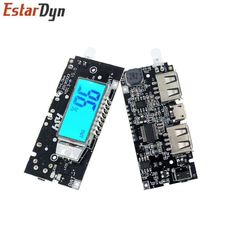 Dual USB 5V 1A 2.1A Mobile Power Bank 18650 Battery Charger PCB Power Module Accessories For Phone DIY New LED LCD Module Board