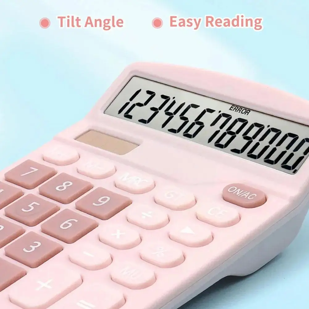 12 Digits Electronic Calculator Large LCD Screen Solar Office Calculator Accounting Power Tools School Dual Portable Financ S7C5