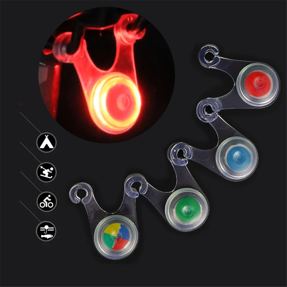 Bicycle Tail Rear Light Waterproof Hanging LED Bike Riding Taillight Flash 3 Lighting Modes Silicone Seat Cushion Spoke Lights