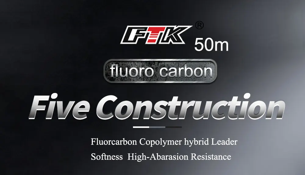 FTK 100% Fluor Kohlenstoff Linie 50M 0.8 #-10 #0,14mm-0,6mm Führer Linie Karpfen angeln Sinking Linie – Detail 1