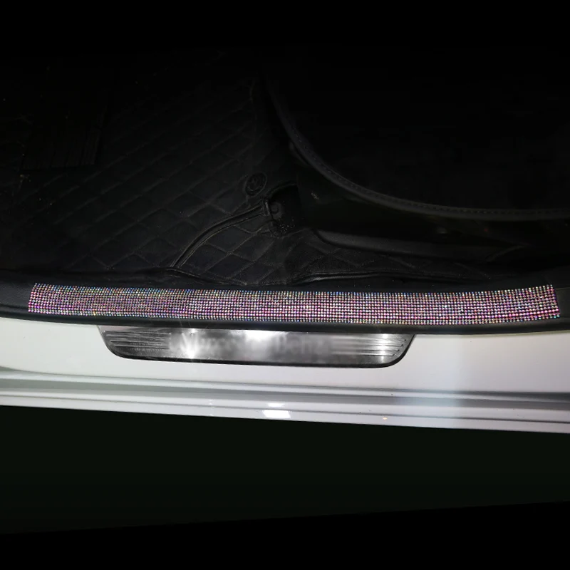 5x45cm Car Door Protector Diamond Rhinestone Stickers Strip Car Anti-Collision Tape Door Edge Sticker DIY Car Accessories