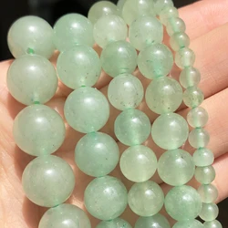 Natural Stone 2 3 4 6 8 10 12mm Green Aventurine Round Loose Beads For Jewelry Making Needlework DIY Charms Bracelet 15''Inches