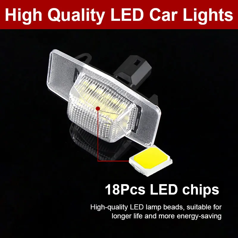 2Pcs LED Number License Plate Light Lamp No Error For Mazda Protege MPV Tribute Miata Mx5 mk2 Ford Escape Mercury Mariner