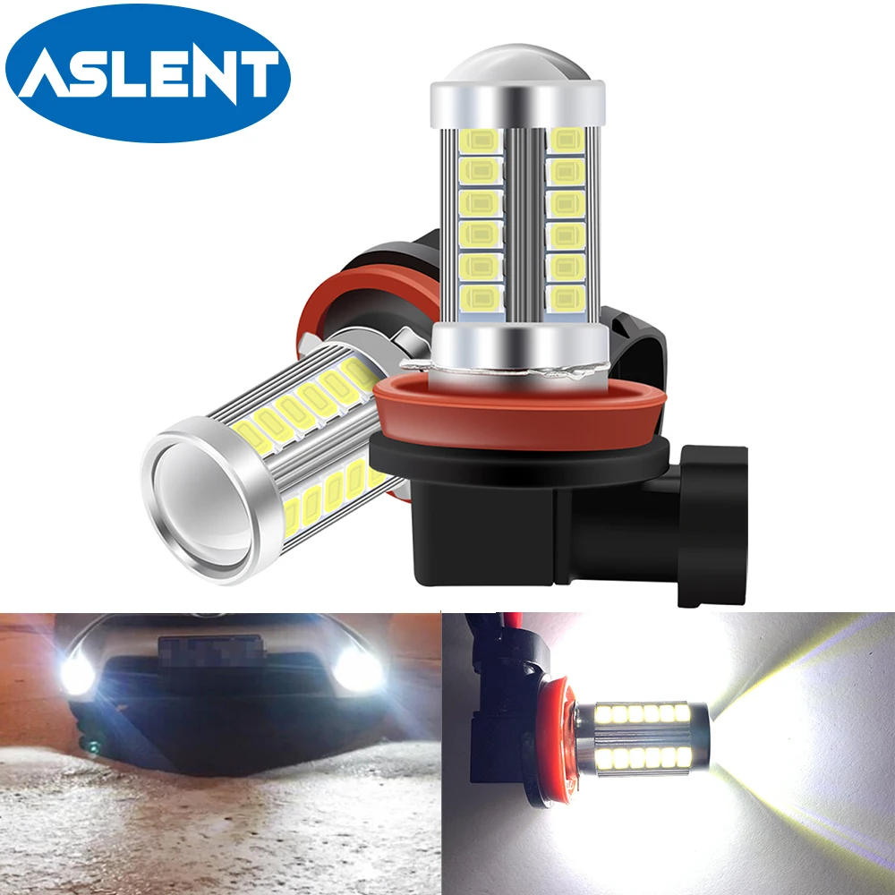 2Pcs H8 H11 LED Fog Lights Bulb 9005 HB3 9006 HB4 Led Lamp Auto Day Driving Super Bright 1500LM 6000K White 12V Automobiles