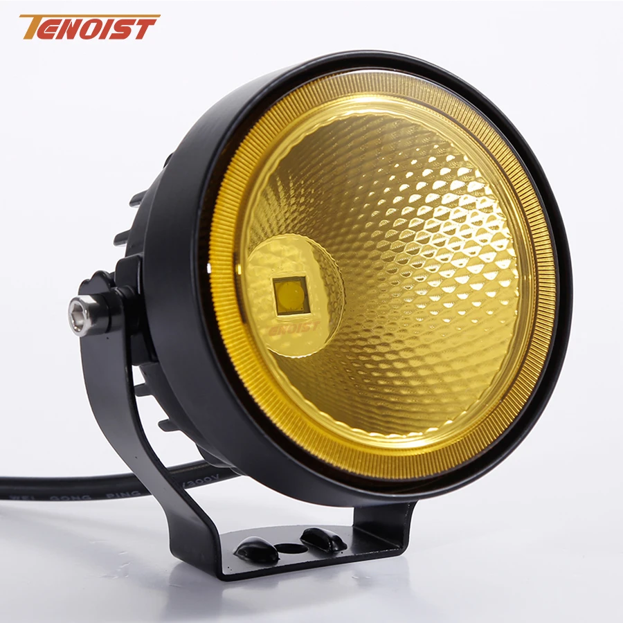 Super Bright 4 Inch White Yellow LED Work Head Fog Spot Flood Driving Light For Car SUV Truck ATV UTV 12-48V