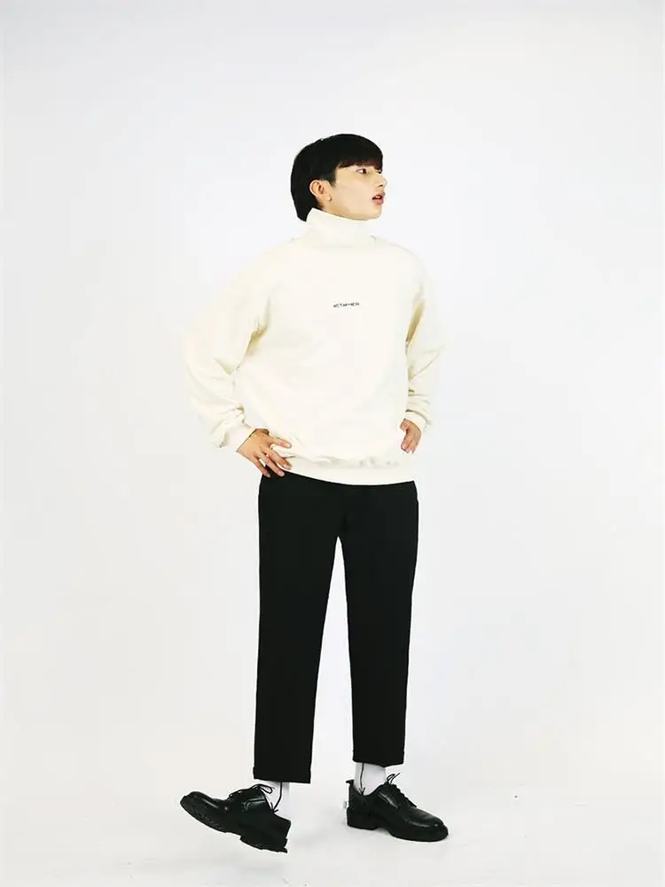 

Осень и зима Новые мужские утолщенные повседневные брюки Свободные брюки Молодежная мода Тенденция Однотонные узкие брюки Тонкие прямые брюки