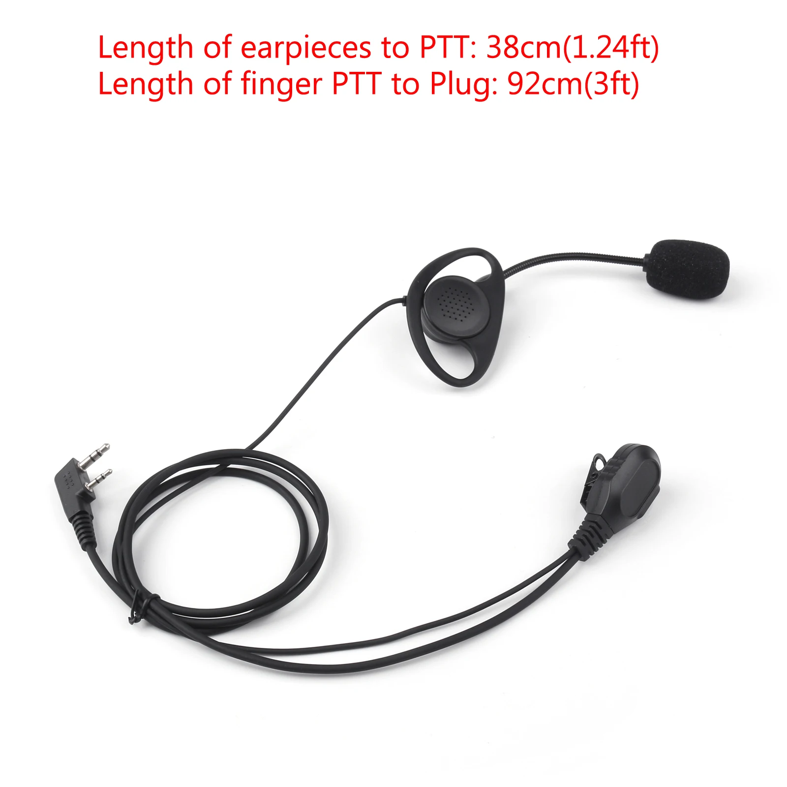 Artudatech D Oortelefoon Headset Mic Voor Motorola 2-Pin CLS1110 CP100 Voor Kenwood Baofeng Radio