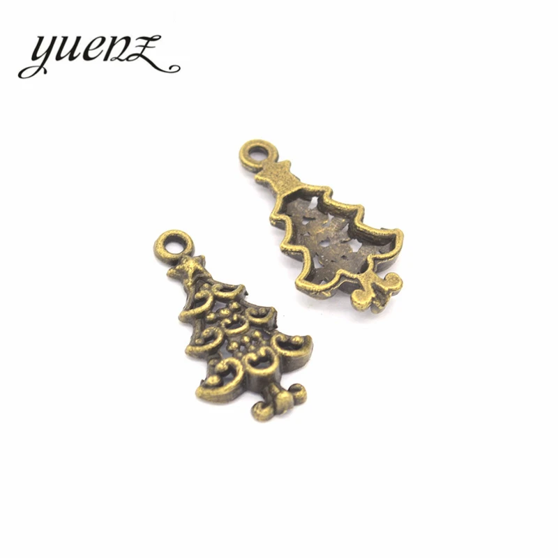 YuenZ 20pcs 3 Colors Antique silver color alloy Metal Christmas tree Charms for Jewelry Making Diy Handmade Jewelry  22*12mmQ210