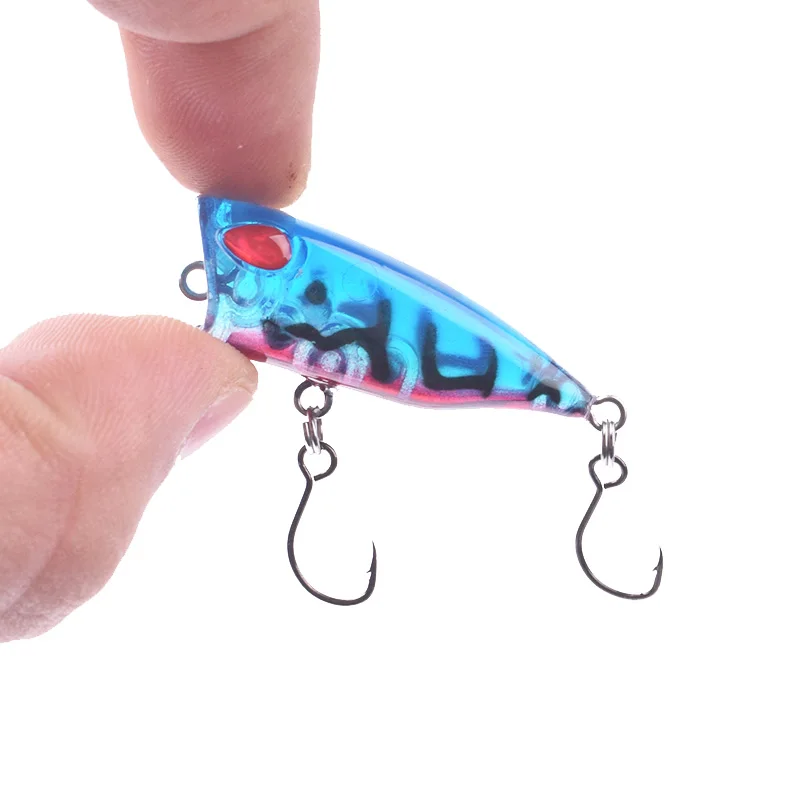 WDAIREN Top Water Small Popper Fishing Bait 40mm 3.5g Popper Hard Plastic Swimbait Bass Artificial Wobblers Pesca Fishing Tackle