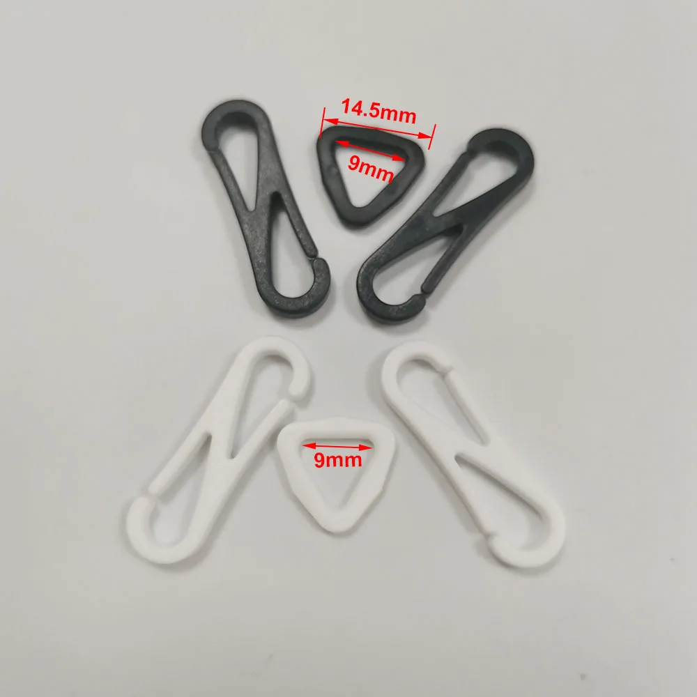 Wholesale 100pcs/Lot Black/White KAM Plastic Snap Clip Hooks Mini Carabiner Backpack Paracord Strap Hooks KAM-31MM