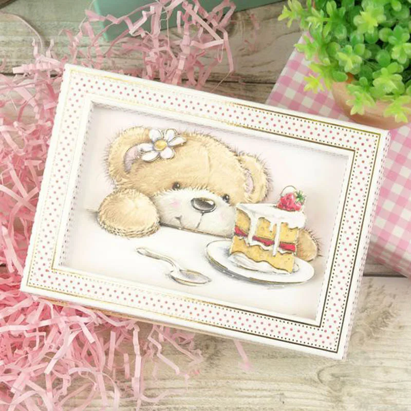 Baby Bear Best Wishes 3*4 inch Size Transparent Silicone Clear Stamp For Scrapbooking DIY Craft Decoration Soft Stamp