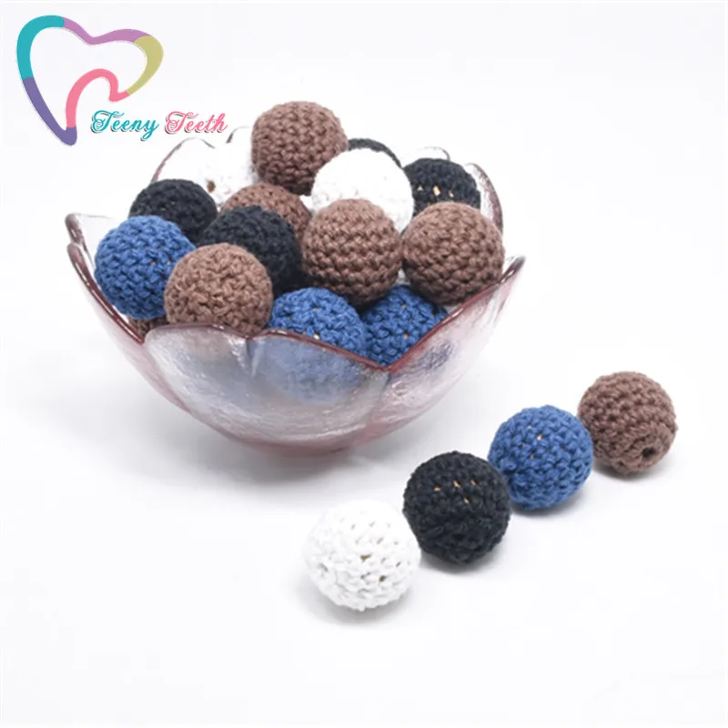 

50 PCS Baby Nursing Teething Crochet 16/20MM Beads Chewable Beads DIY Jewelry Nursing Necklace Accessories Gehaakte Baby Teether