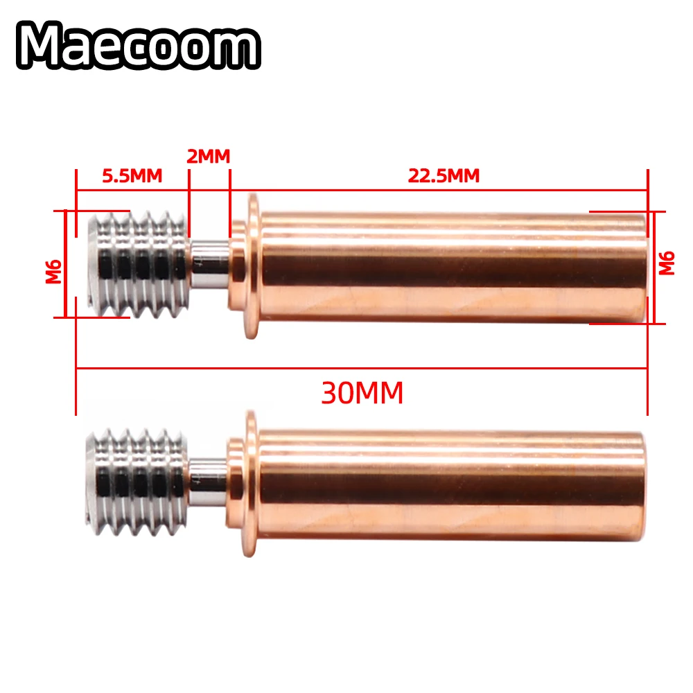 Bi-Metal Heatbreak E3D V6 MK8 Ender3 CR10  Cr6se AC HOTEND Copper &  Titanium Alloy Upgrade All-Metal Throat 1.75MM Filament