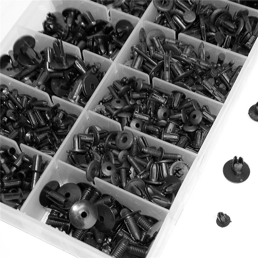 700 PCS Mixed Car Fastener Clips Boxed Car Door Bumper Panel Fender Retainer Push Rivet With 30PCS Tool