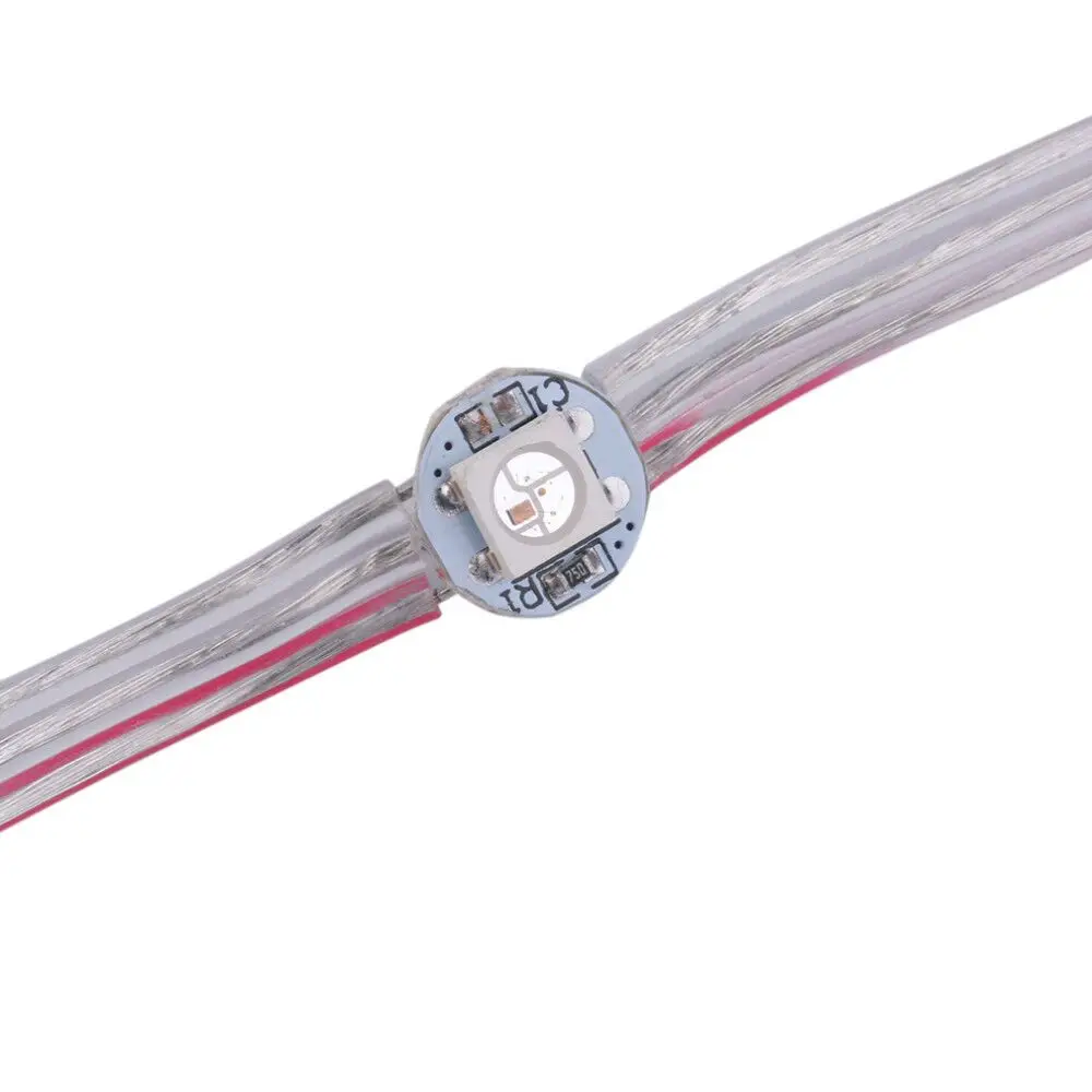 WS2812B Pre-Soldered LED Module RGBIC String 12cm Wire 50 Pixels LEDs Per String Lndividually Addressable 5050 Nodes IP30 DC5V