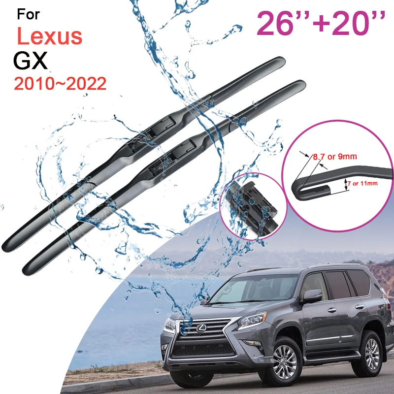 

Car Front Windshield Wiper Blades for Lexus GX 2010 2011 2012 2013 2014 2015~2022 Two Frameless Rubber Snow Scraping Accessories