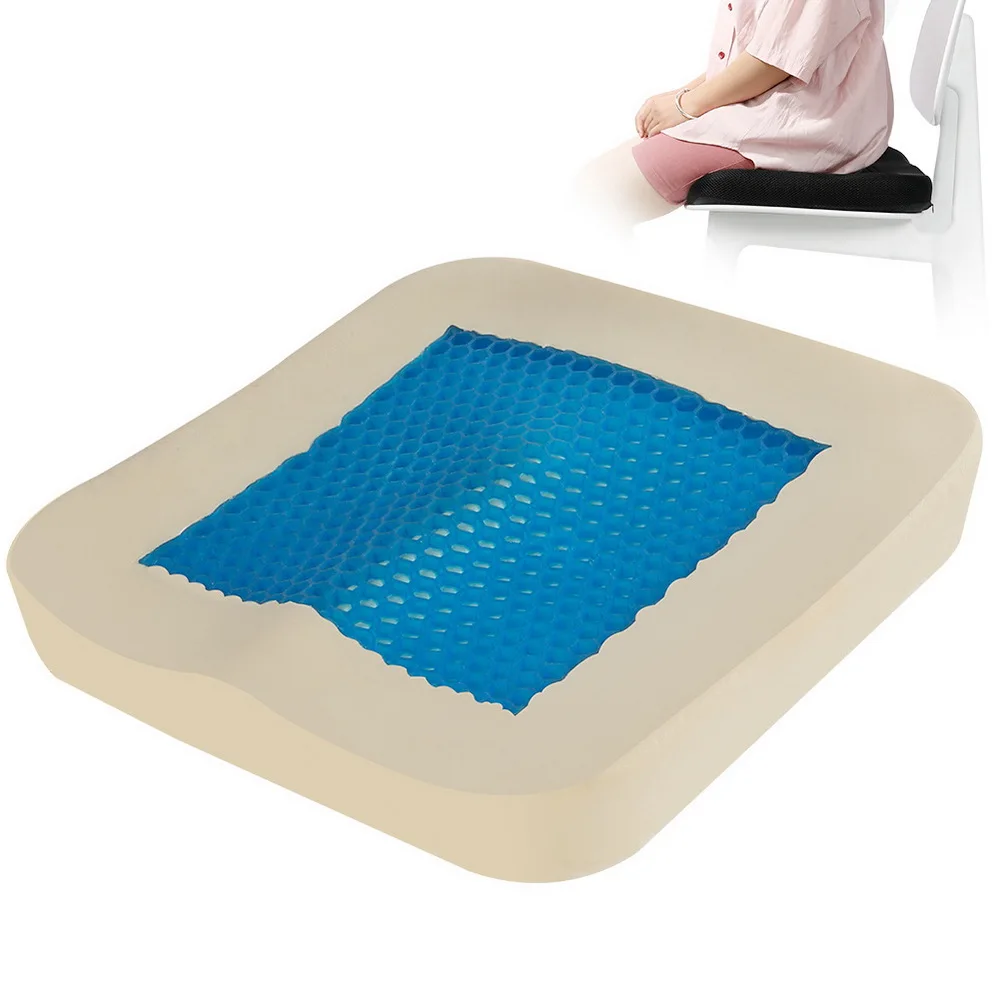 Gel Seat Cushion for Tailbone Pain Relief - Memory Foam Coccyx Seat Cushion for Office Chair Car Seat with Carry Handle