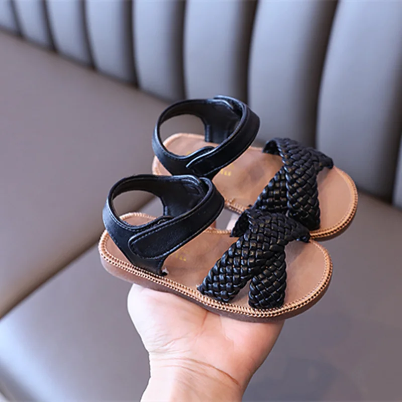 Girls Baby Sandals Shoes Summer Kids Casual Girls Princess Shoes Soft Bottom Children Sandals Weave