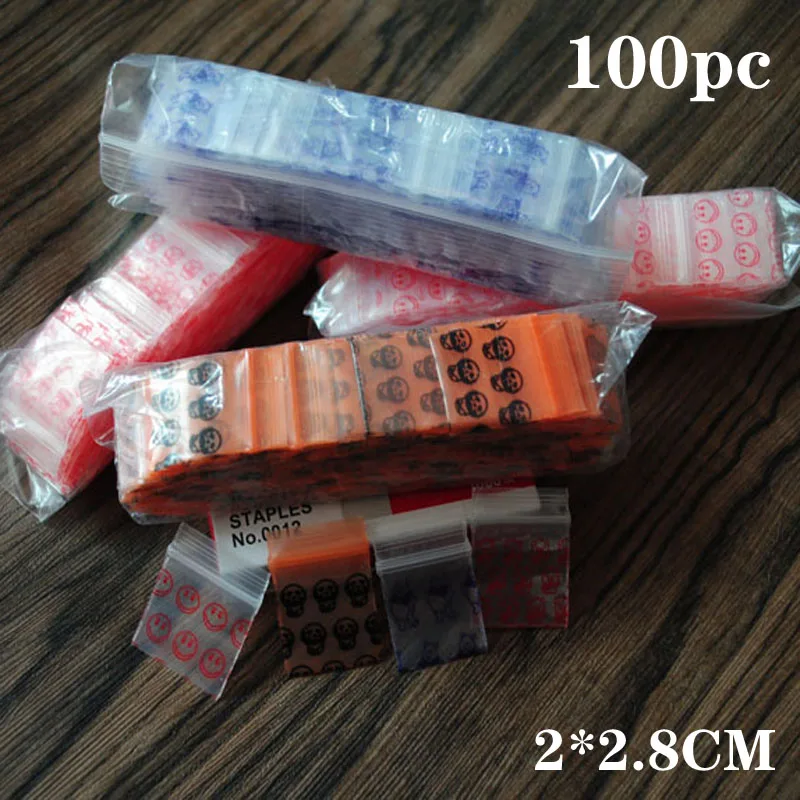 

100pcs Mini Zipper Plastic Bags Ziplock Pill Packaging Pouches Small Zip lock Bags 0.2mm Thick Zip Lock Plastic Bags Food