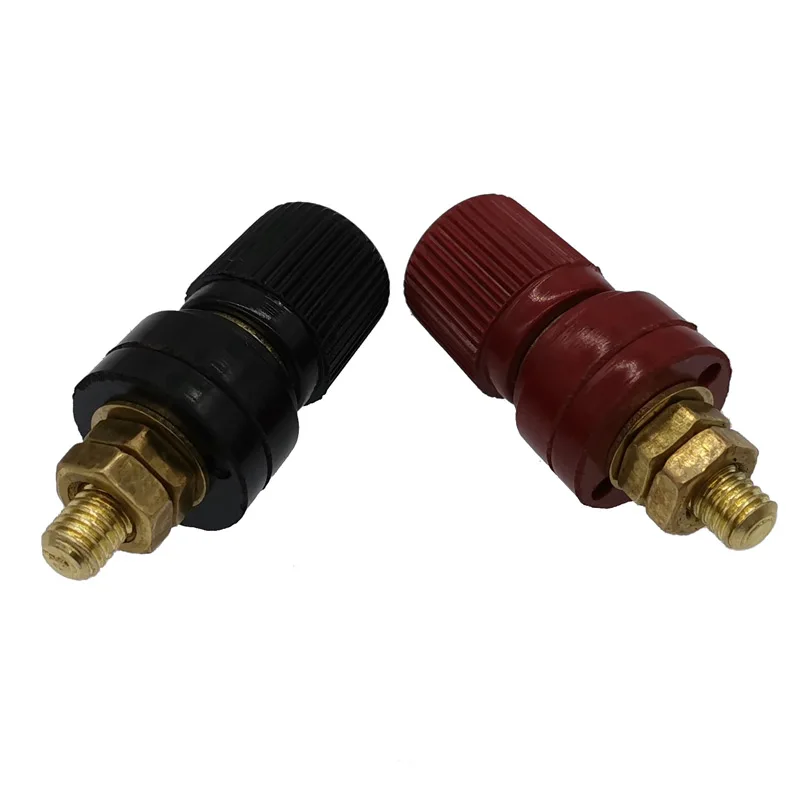 Postes de latão Terminal Blocos, Terminais de Alimentação, M6 Welding Machine, Inverter Post Connector, Vermelho, Preto, 6mm, 1Pc