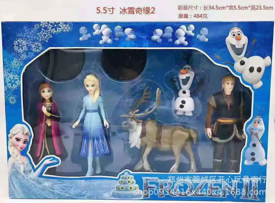 Disney Anime Frozen 2 Snow Queen Elsa Anna Pvc Action Figure Olaf Kristoff Sven Dolls Figurines Kids Cartoon Toy Children Gifts