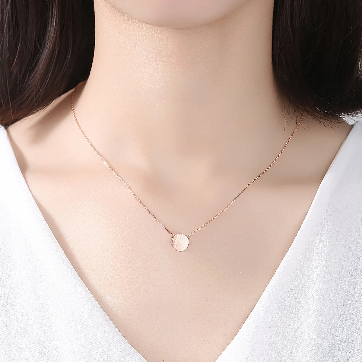 PAG & MAG new fashion simple round S925 Necklace drawstring clavicle chain