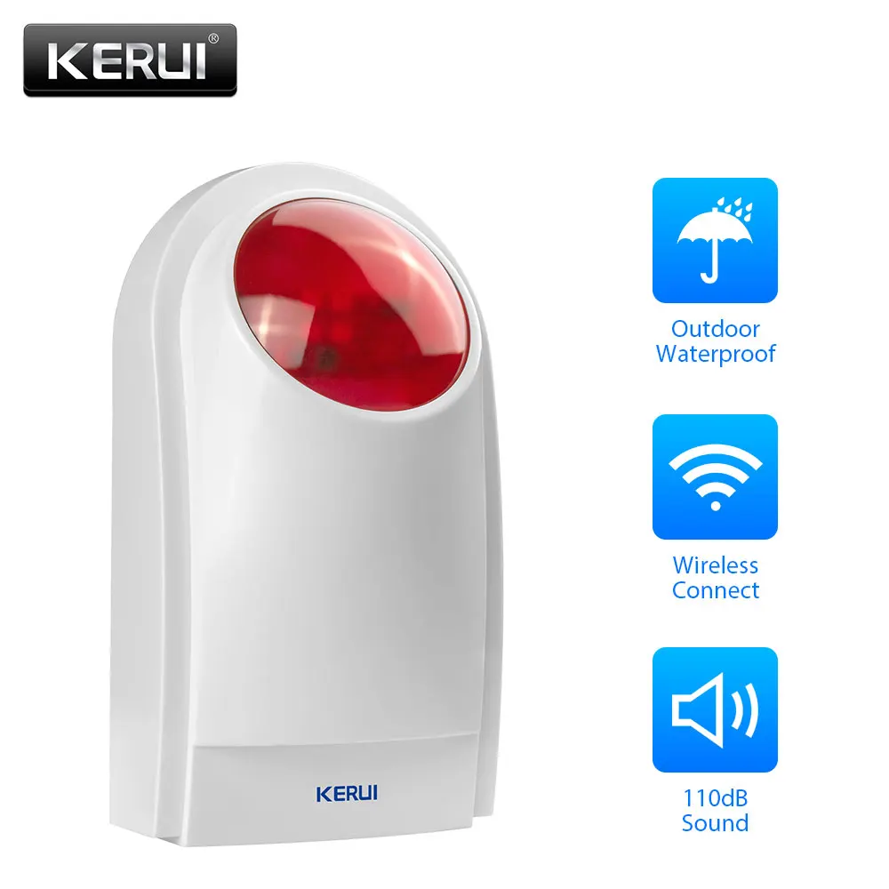 KERUI J008 Wireless Outdoor External Flash LED strobe Light Siren Work For GSM PSTN Home Security Voice Burglar Alarm System