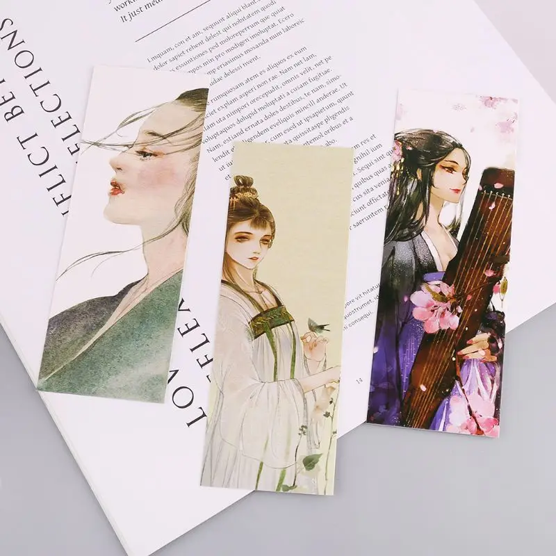 30pcs/set Chinese Style Paper Bookmarks Retro Paper Page Notes Label Message Card Book Marker School Supplies Stationery