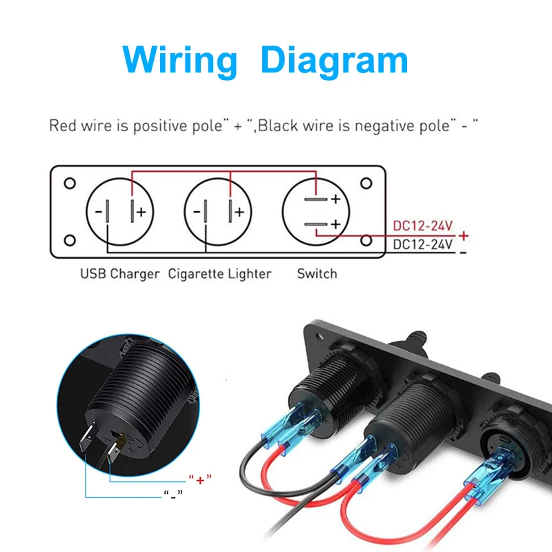 Prise allume-cigare 12V 3 en 1, tanche, double panneau de sortie USB QC3.0  pour voiture, RV, bateau marin, prise de courant, chargeur - AliExpress 34