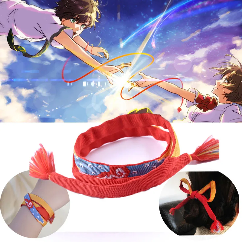 Hirigin Fashion Anime Peripheral Bracelet Movie Your Name Miyamizu Mitsuha Bracelet Chain Jewelry Hair Band Cosplay Accessories