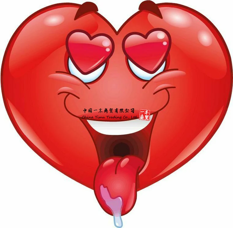 Passionate Funny Heart Tongue Slabber Love Sticker Decal