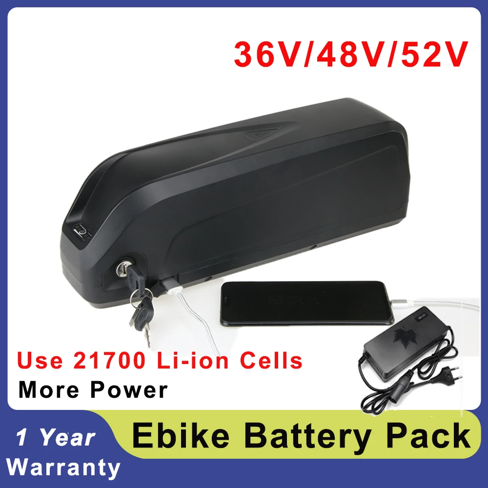 36V 48V 20Ah 26Ah ebike Battery Pack Hailong Down tube 52Volt Lithium ion 21700 Cells Kit For Electric Bicycle MTB Power AKKU