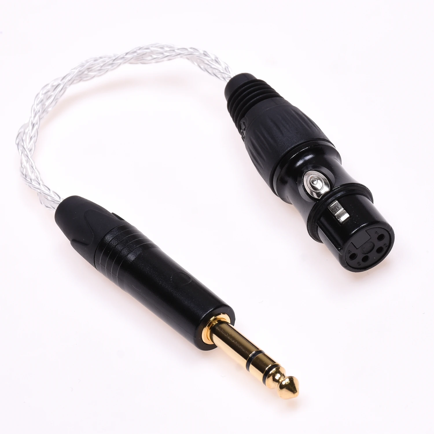 16 Cores Silver Plated 1/4 6.35mm Male to 4-Pin XLR Female Balanced Audio Adapter Cable