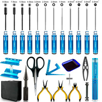 24 in 1 RC Car Tool Kit - Screwdriver Set (Flat / Phillips / Hex) Pliers/Wrench/Reamer Stand Repair Tools for RC Cars Quadcopter