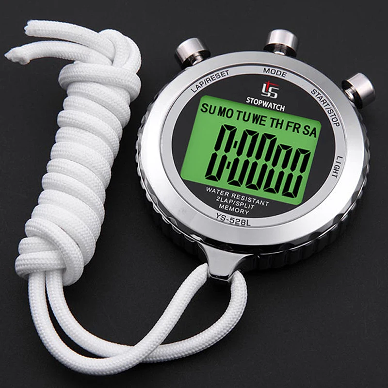 0.01s Precision Timer Stopwatch Metal Stopwatch Sport Waterproof Luminous Stopwatch Hours Minutes Month Display 40h Countdown