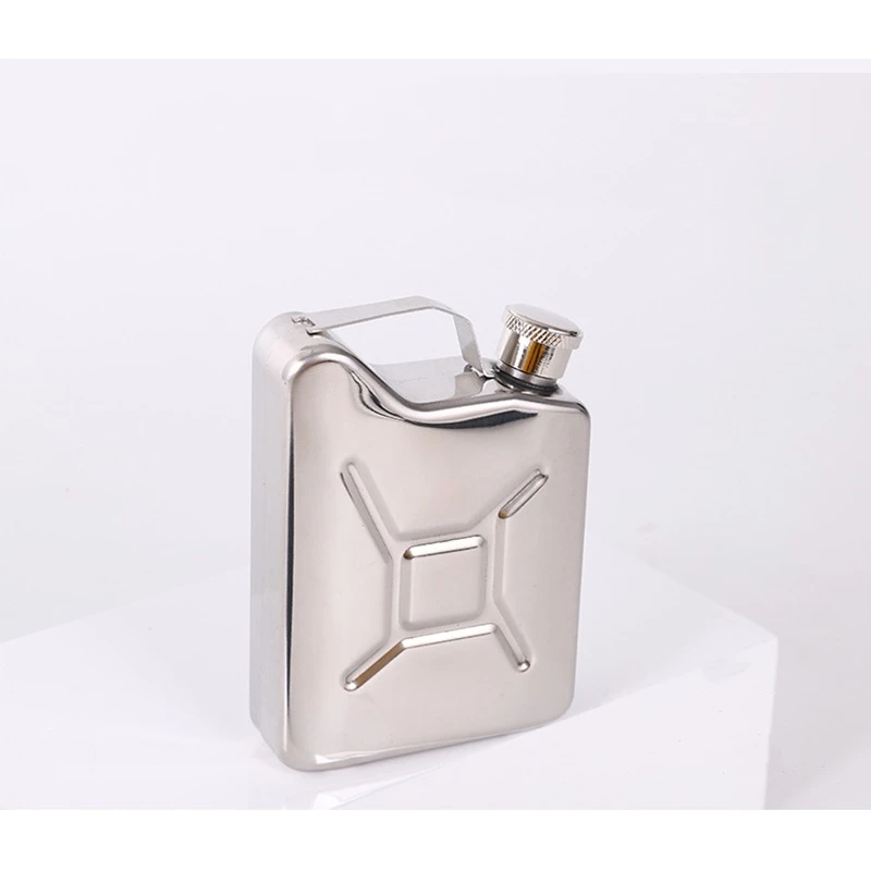 Jerrycan Oil 5OZ Wine Pot Stainless Steel Hip Flask Gasoline Drum Design Travel Whiskey Alcohol Liquor Bottle Small Mini Bottle