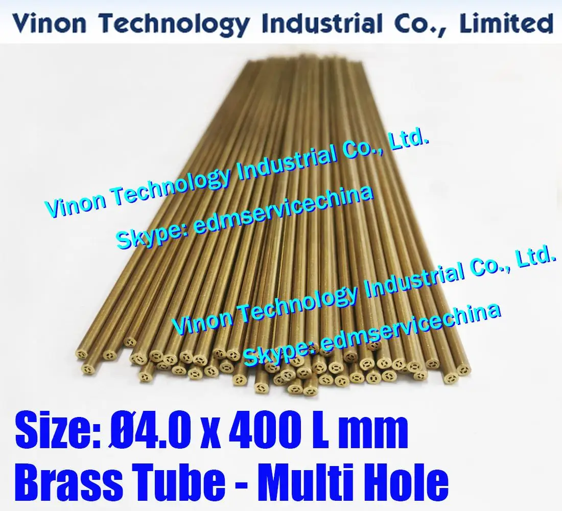 Ø4.0x400Lmm Brass Tube Multihole (30PCS/LOT),Brass EDM Tubing Electrode Multi-Channel Dia. 4.0 Length 400 for Electric Discharge