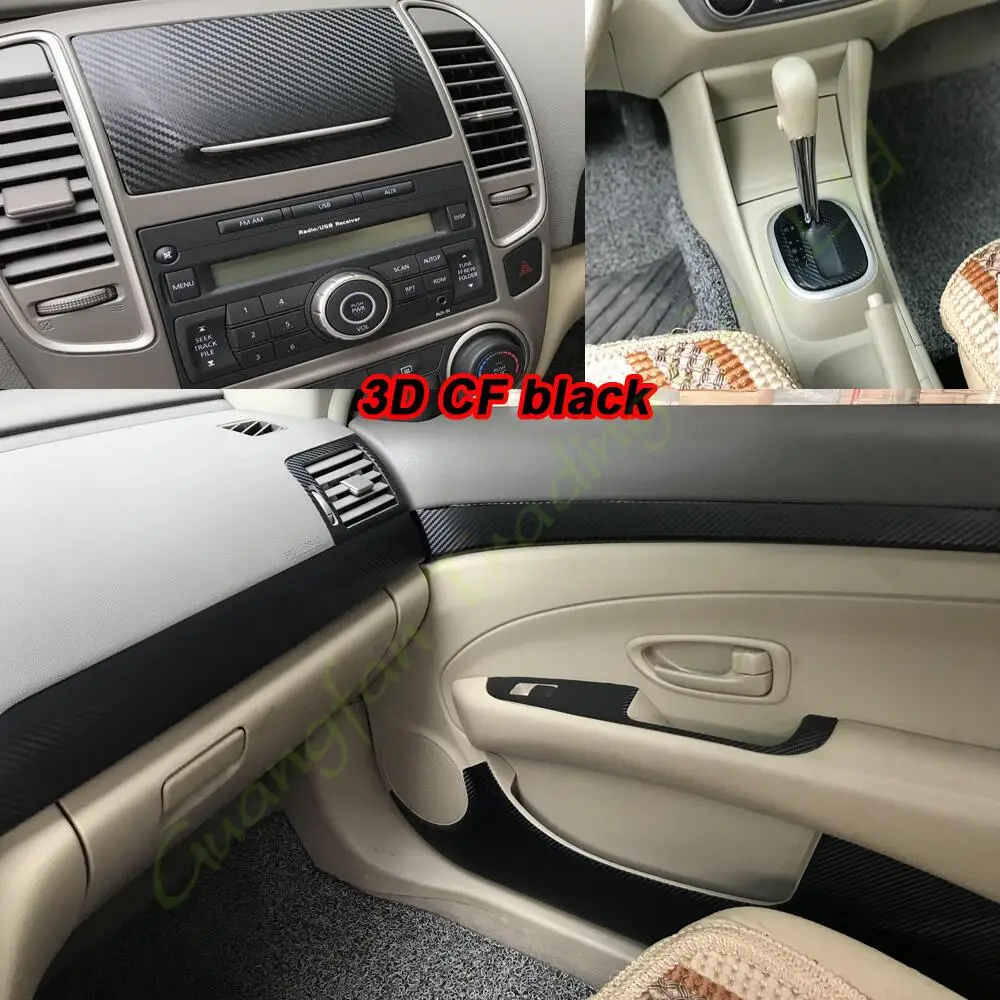 

3D/5D Carbon Fiber Car-styling Interior Cover Console Color Stickers Decals Parts Accessories For Nissan Sentra Sylphy 2009-2016