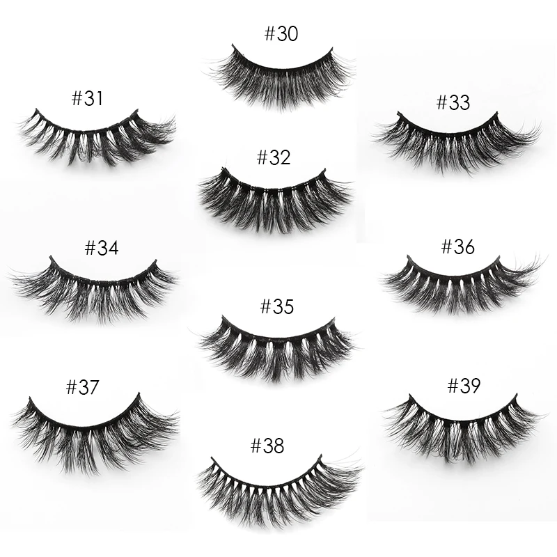 10/50/100PCS Wholesale False Eyelashes 3D Fluffy Mink Lashes Natural Long Makeup Maquiagem Eyelash Extension Supplies In Bulk