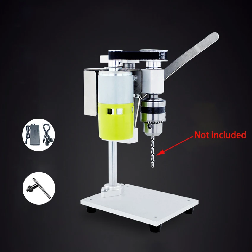 100W High Precision Mini Drill Press 7 Speeds Drilling Chuck 1.5-10mm Small Electric Bench Drill DIY Wood Metal Drilling Machine