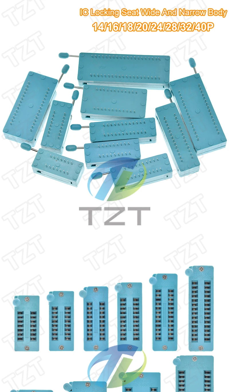 1/3PCS 4 16 18 20 24 28 32 40 P Pin 2,54 MM Grüne Universal-ZIF-Buchse Test-Löttyp Verriegelungsbuchse ZIF-Buchse TZT – Detail 10