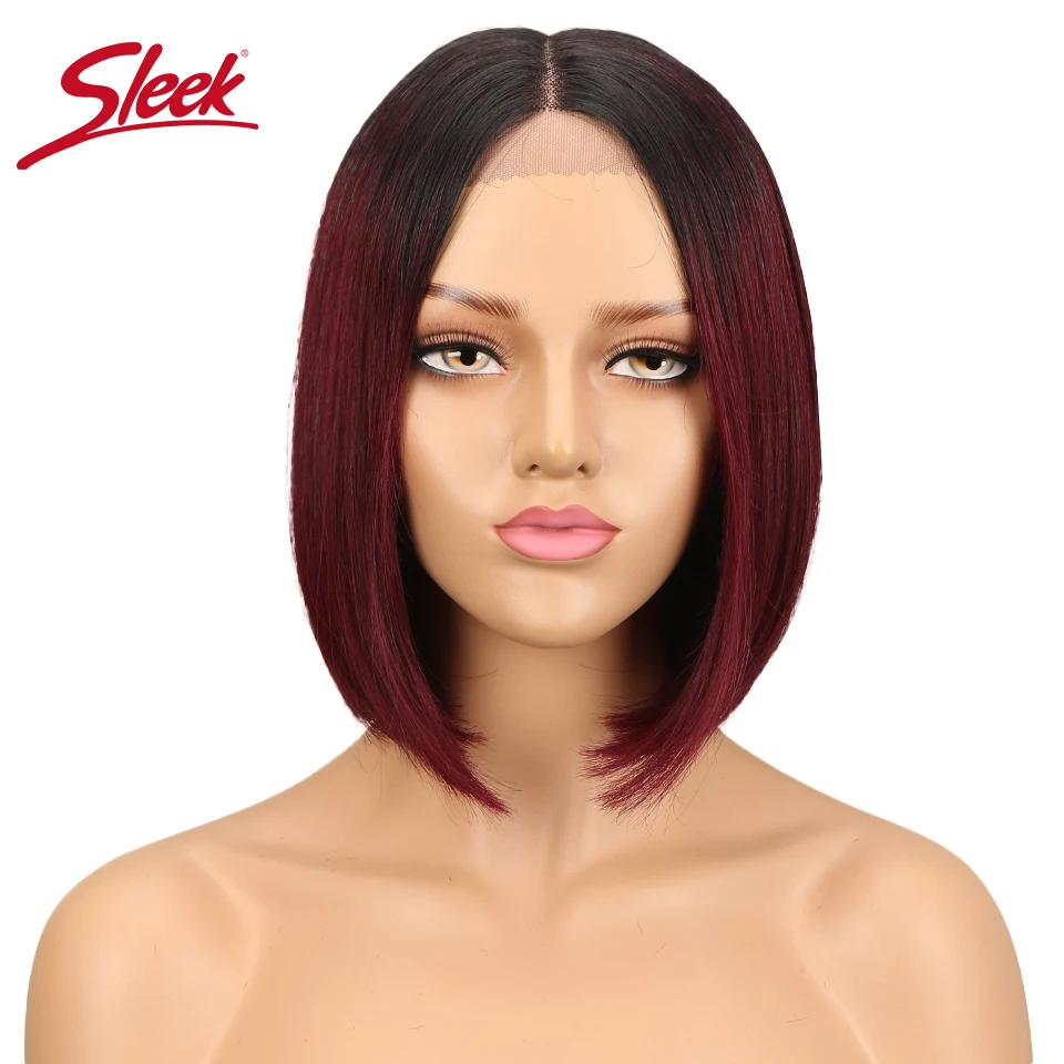 Sleek Lace front Human Hair Wigs Peruvian Straight Natural Human Hair Ombre Color 27#/30#/99J BOB Remy Hair Wigs парики женские