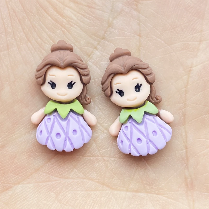 20Pcs Lovely Cartoon Princess Flat Back Resin Cabochon Hair Embellishments Ornament Applique DIY Wedding Scrapbook Craft G57