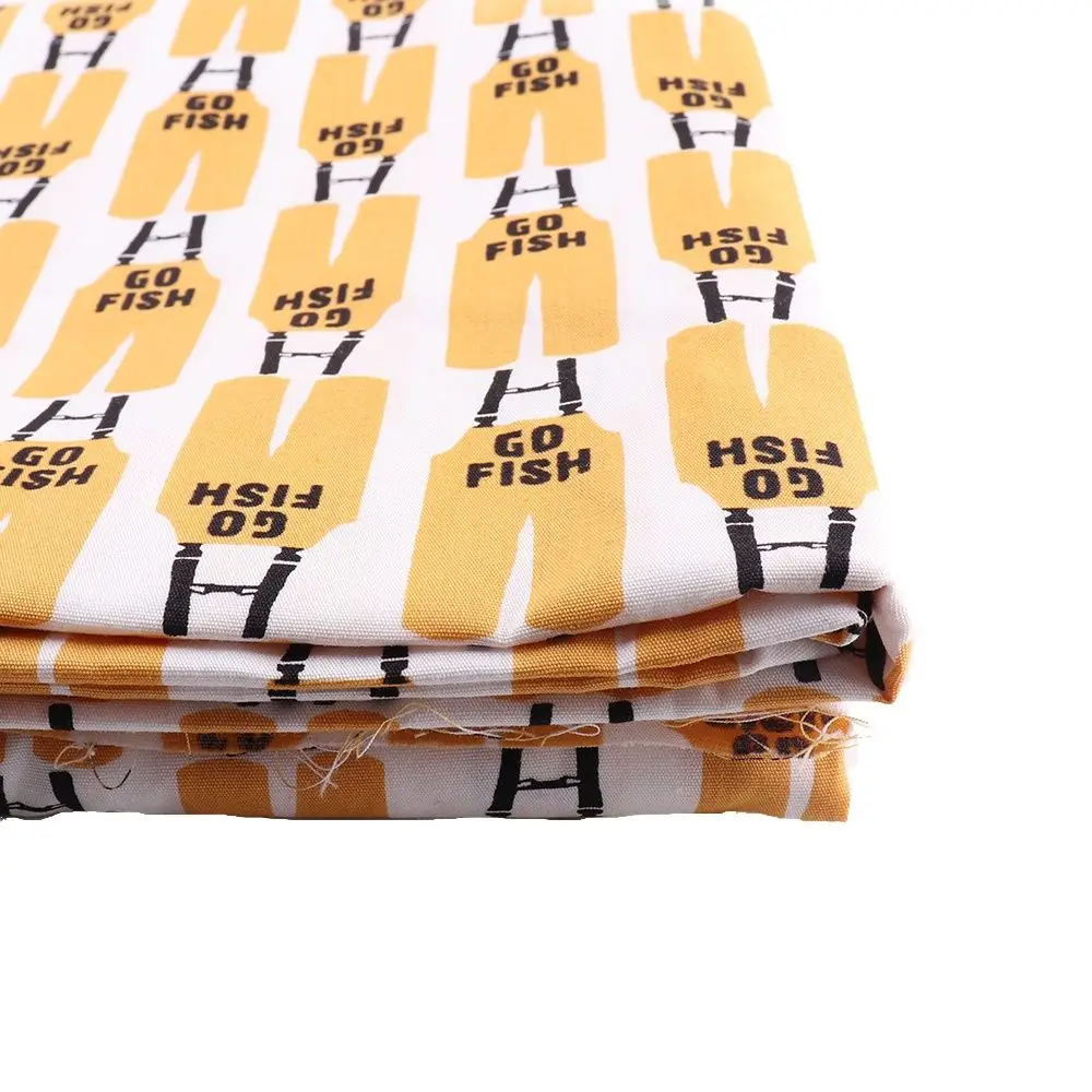 150*50CM Fabric cotton Orange and white Fish Neatly arranged for Apron Curtain Picnic cloth DIY Sewing Sheets Dress Home Textile