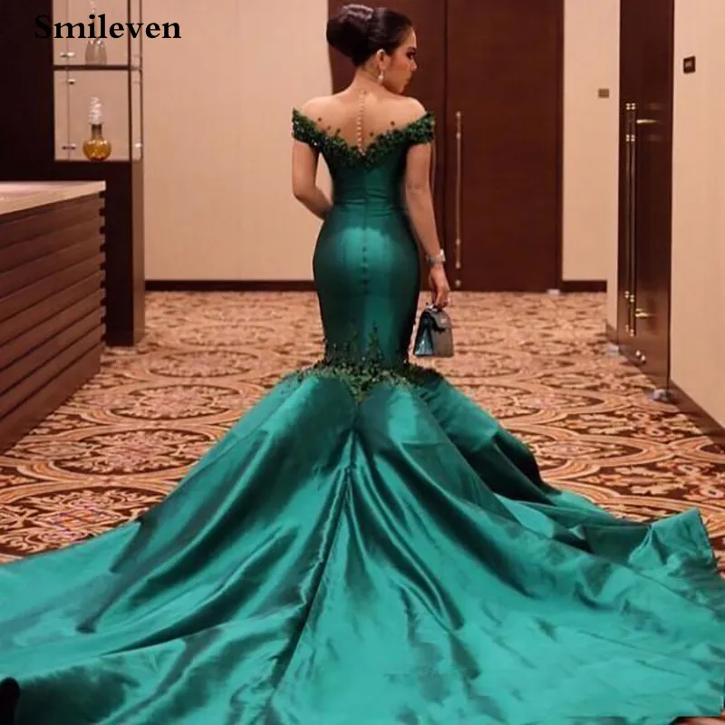 Smileven Mermaid Formal Evening Dress Off The Shoulder 3D Flowers Caftan karakou algerien Special Occasion Evening Party Gowns