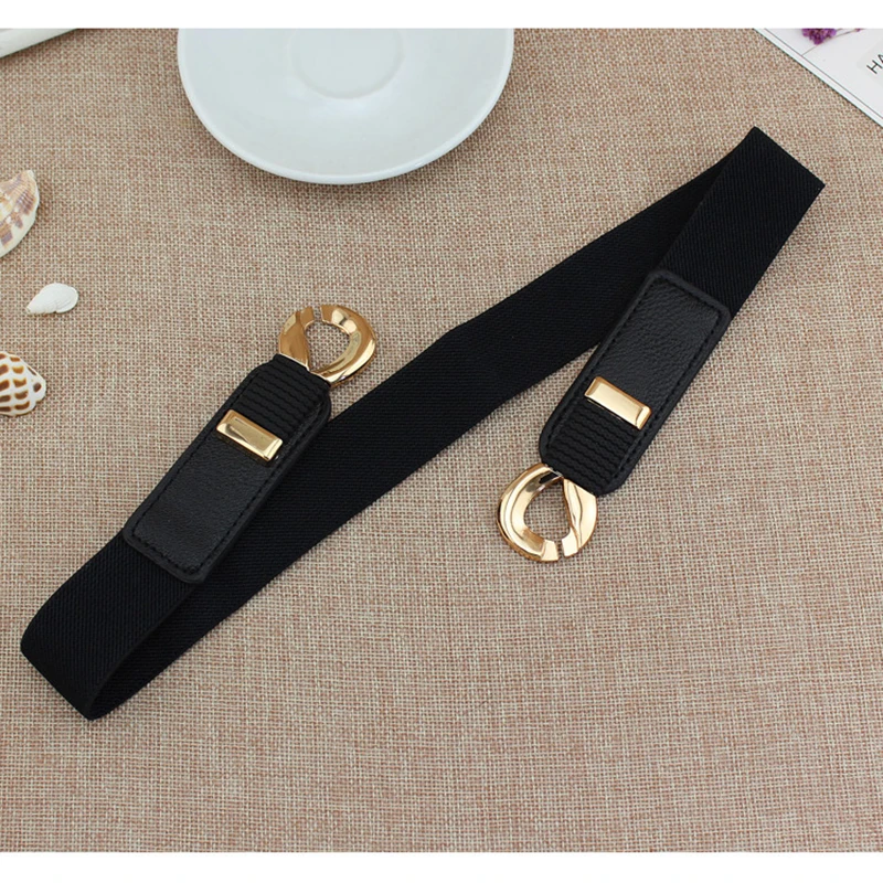 65cm Fashion Female Wide Elastic Waistband Metal Buckle Belt for Women Waist Band Cummerband Sweater Coat Clothing Accessories