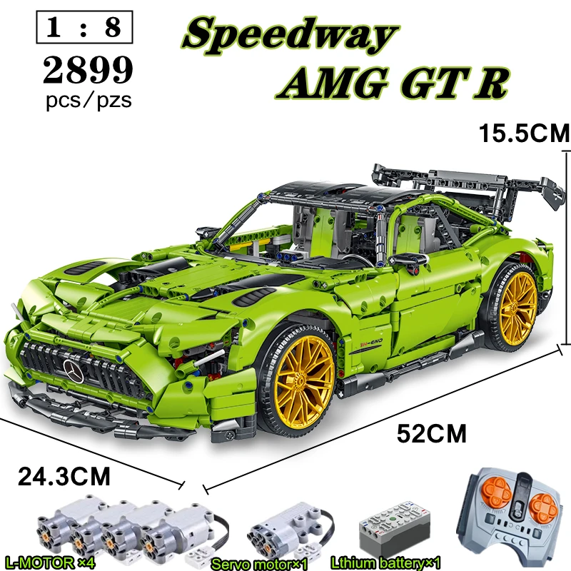 

NEW IN STOCK Speedway Benzz AMG C63 GT R 1:8 RC Control Creative Technology MOC 73939 42115 Building Assemble Blocks Bricks Toys