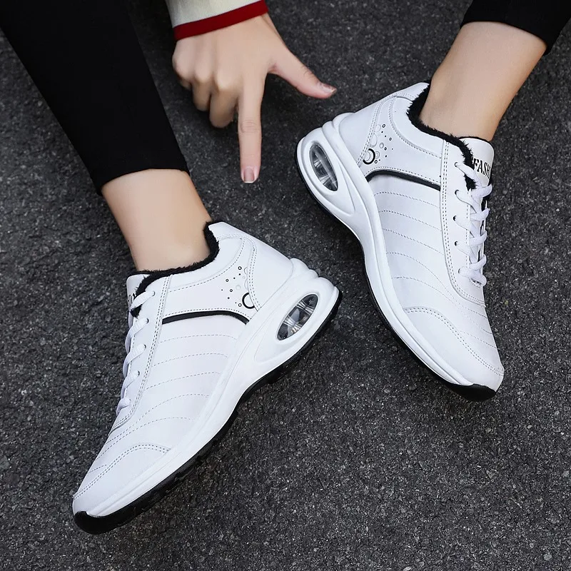 STRONGSHEN Women Winter Shoes High Quality Winter Warm Push Ankle Boots Women Platform Female Wedge Waterproof Botas Mujer